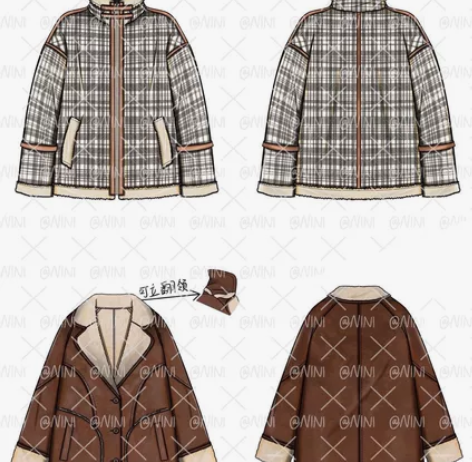 服装效果图款式图代画 可板绘 AI CDR...