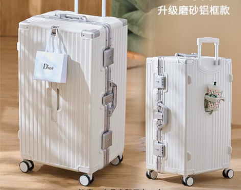 朗客28寸行李箱女大容量万向轮铝框结实耐用...