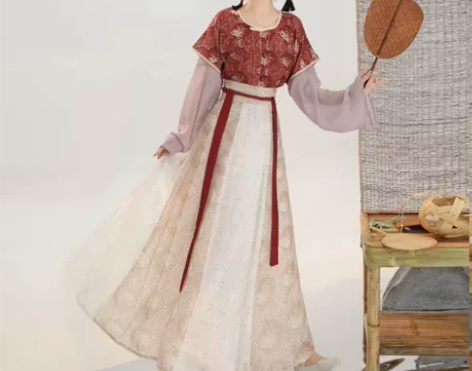 可小刀！ 茗月萱原创唐制汉服印刷唐褙子春夏...