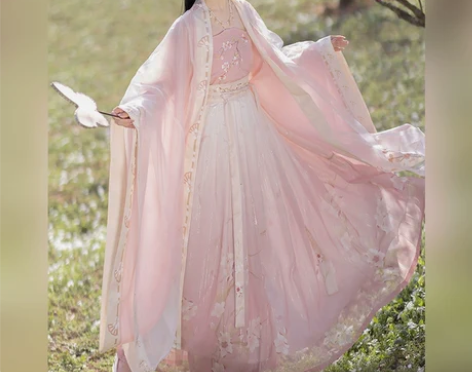 ?原创汉服宋制瑶台渐变绣花大袖衫齐腰百褶裙...