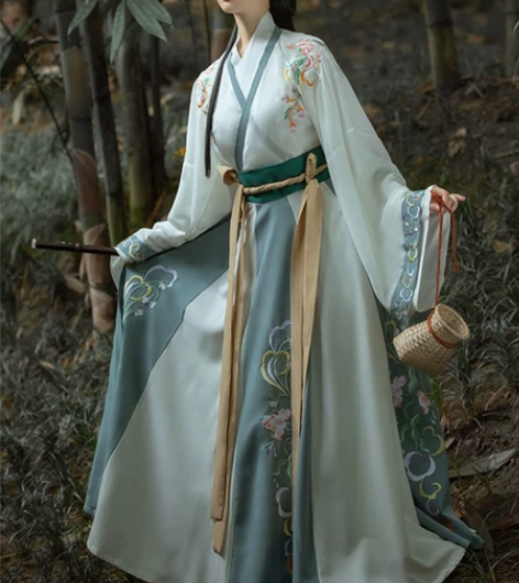 【千韵岗】笑寒，魏晋古风交领，s码，绿色6...