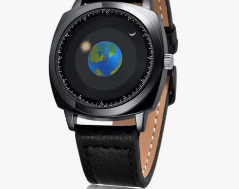 概念男士手表创意炫酷大表盘月亮地球星空真皮...