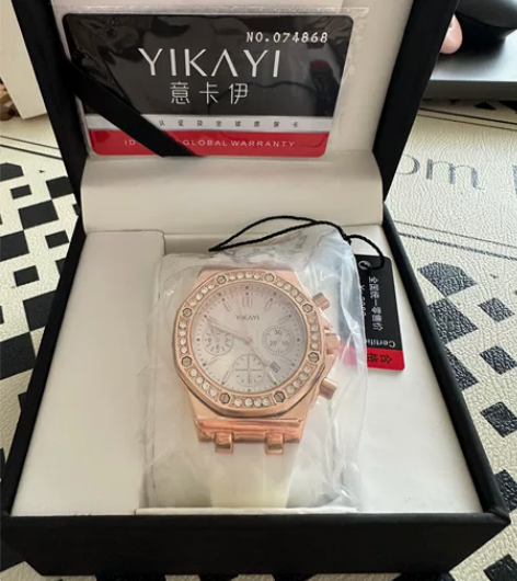 意卡伊（YIKAYI）石英手表，全新，金粉...