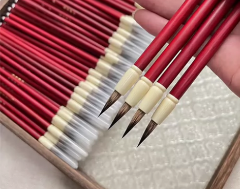 顶级毛笔，原价几十一支的三花紫毫毛笔，店不...