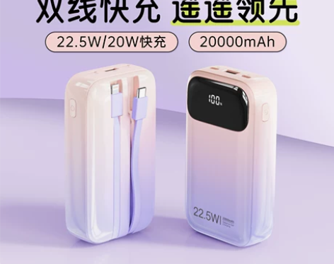 Roiskin超Q充电宝20000毫安自带...