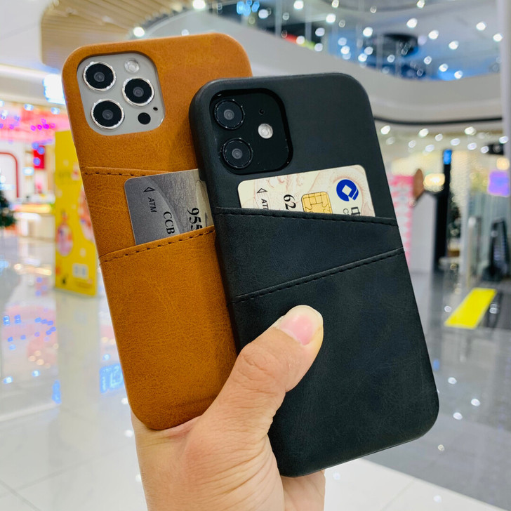 苹果12插卡皮套商务8plus壳放卡保护壳...