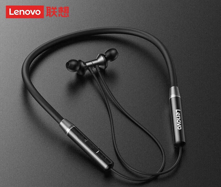 全新联想蓝牙耳机挂脖式运动音乐耳机##am...