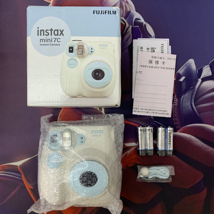 富士拍立得相机mini7C 蓝拼白色