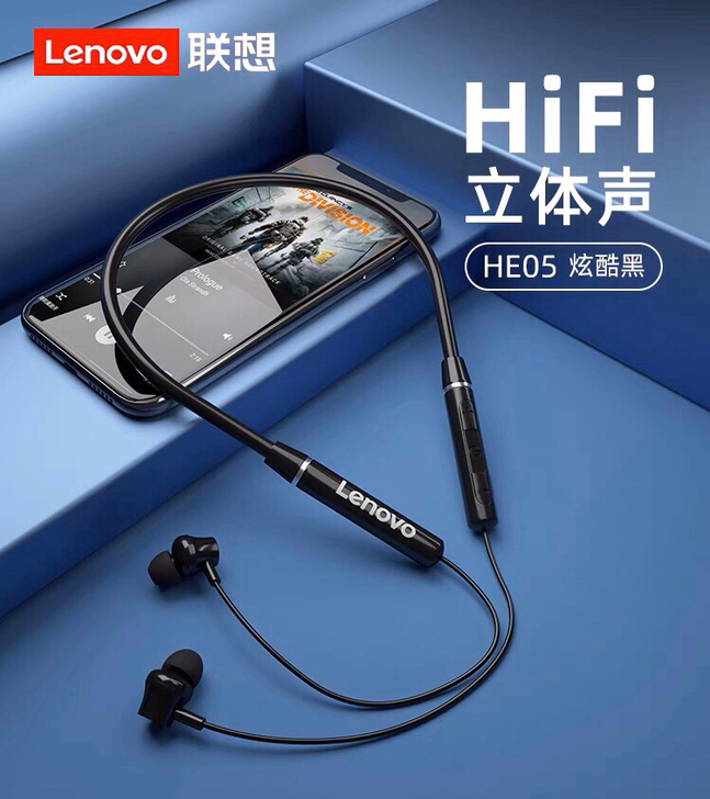 全新联想lenovo颈挂蓝牙耳机 可通话 ...