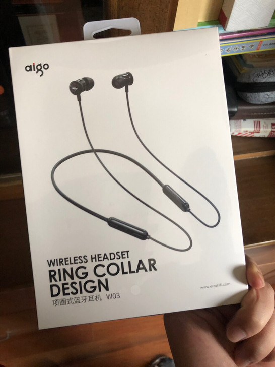aigo爱国者项圈蓝牙耳机半入耳运动耳机颈...