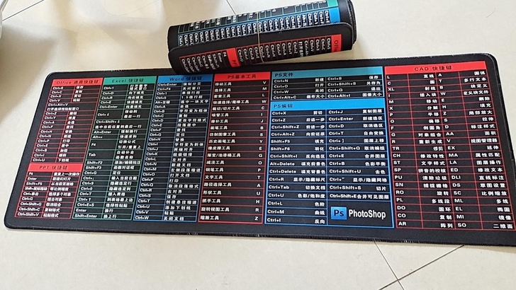 全新 鼠标垫。办公快捷键超大鼠标垫电脑桌垫...