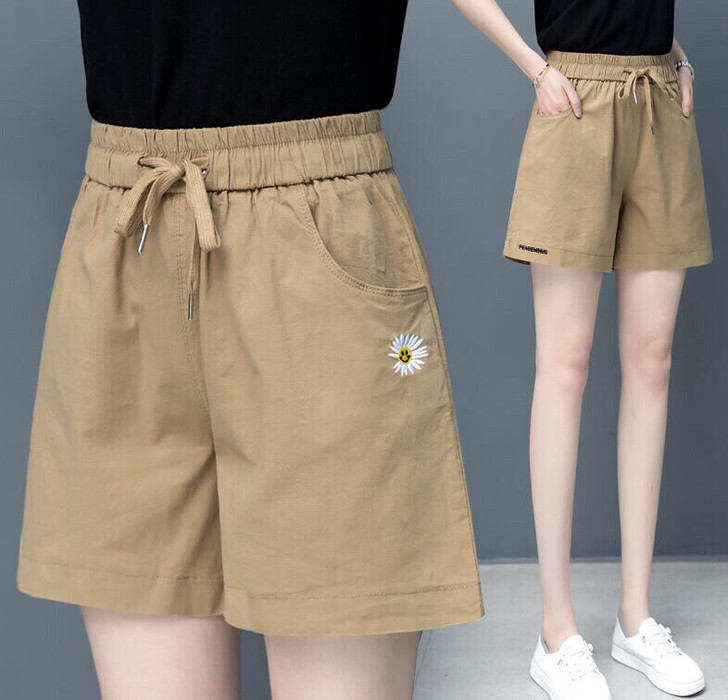 新款包邮工厂直发休闲百搭纯棉五分裤女夏季薄...