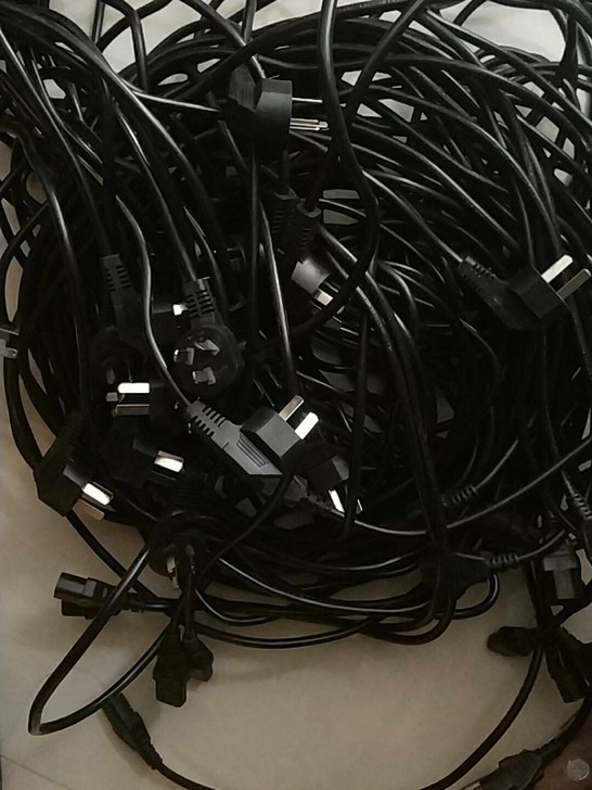 台式电脑连接线主机电源线三孔显示器打印机投...