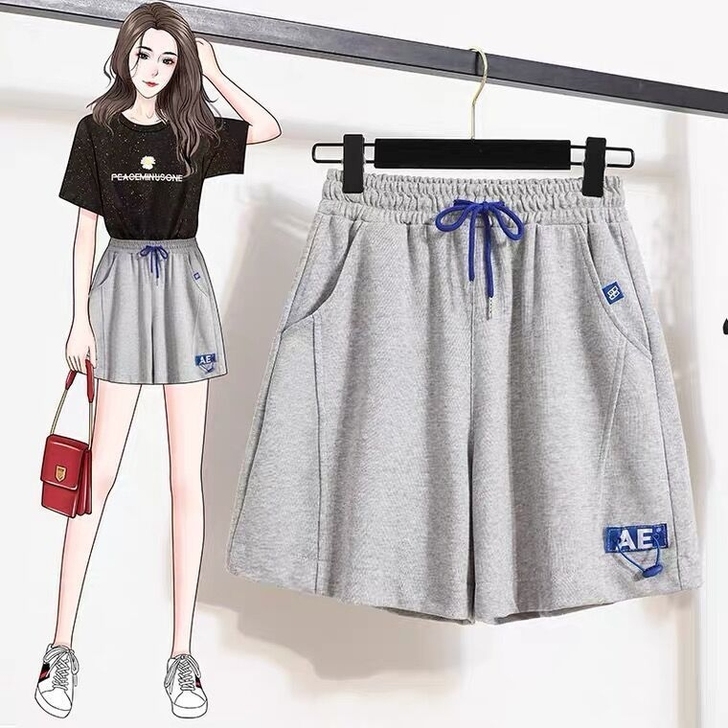 运动短裤女夏宽松韩版外穿跑步休闲a字阔腿高...