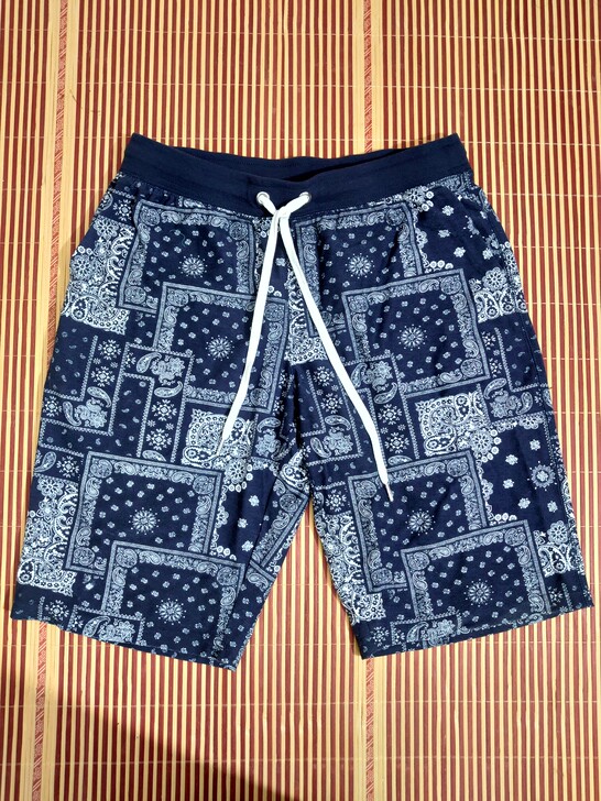 #美式复古#全新大码男短裤沙滩裤腰果花女非...