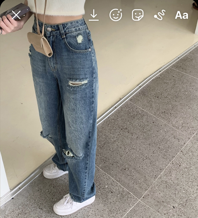 复古牛仔裤   吊牌摘了仅试穿压箱底了##...