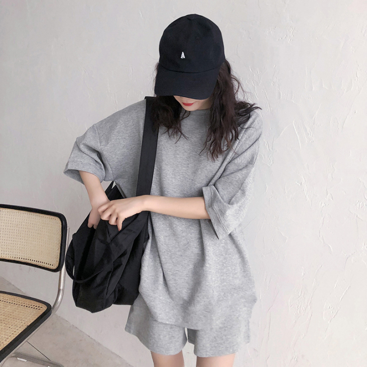 螃蟹巷 简约休闲宽松运动套装女夏季新款短袖...