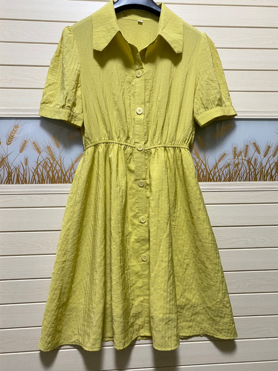 女装夏季气质显瘦遮肚子衬衫裙连衣裙子S码