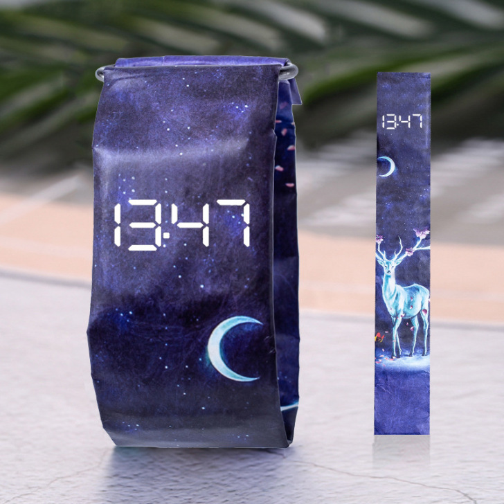 动漫黑科技纸质手表男抖音网红创意LED电子...