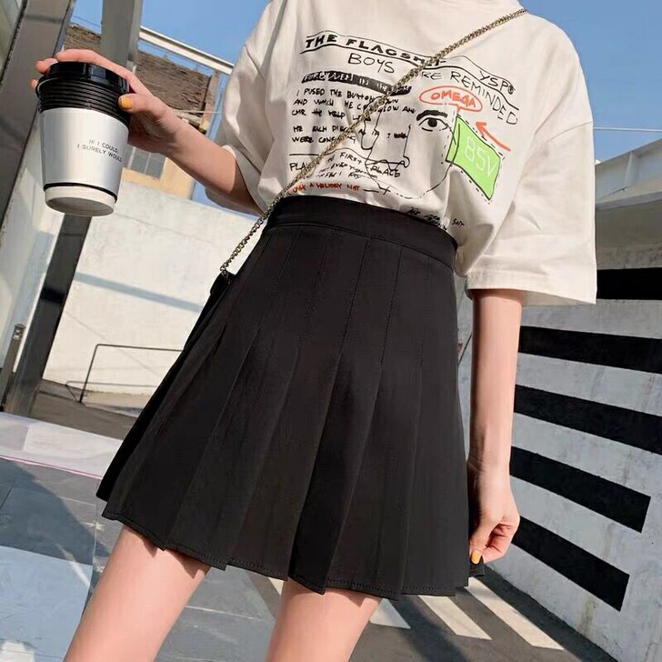 全新包邮 16.9元春夏高腰显瘦学院风A字...