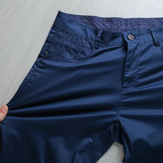 工厂剪标男休闲裤直筒藏青色夏款全新