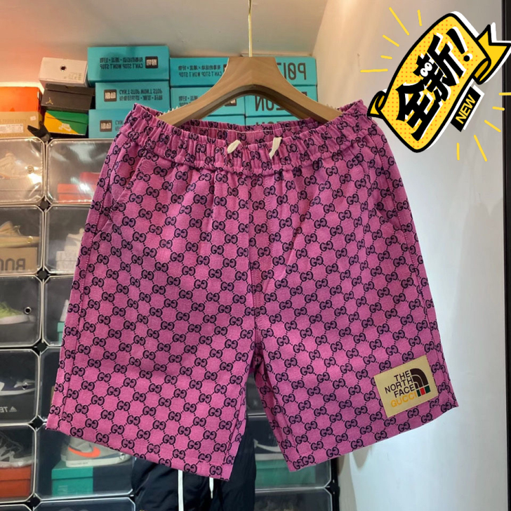 精神小伙刺绣双G短裤男夏季韩版时尚修身五分...