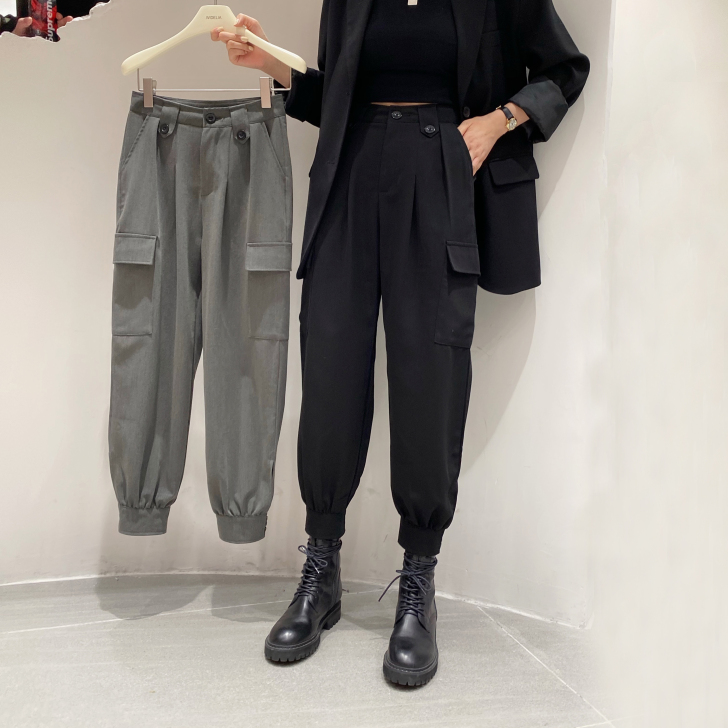 widelia陈姬儿工装裤女秋季韩版帅气复...