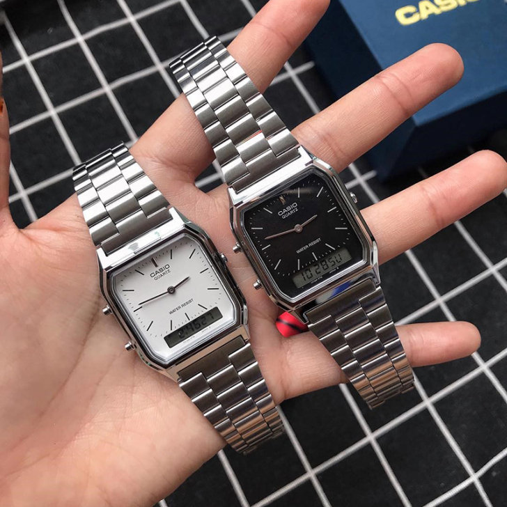 衬衫下最好的模特 ins同款 卡西欧方形刻...