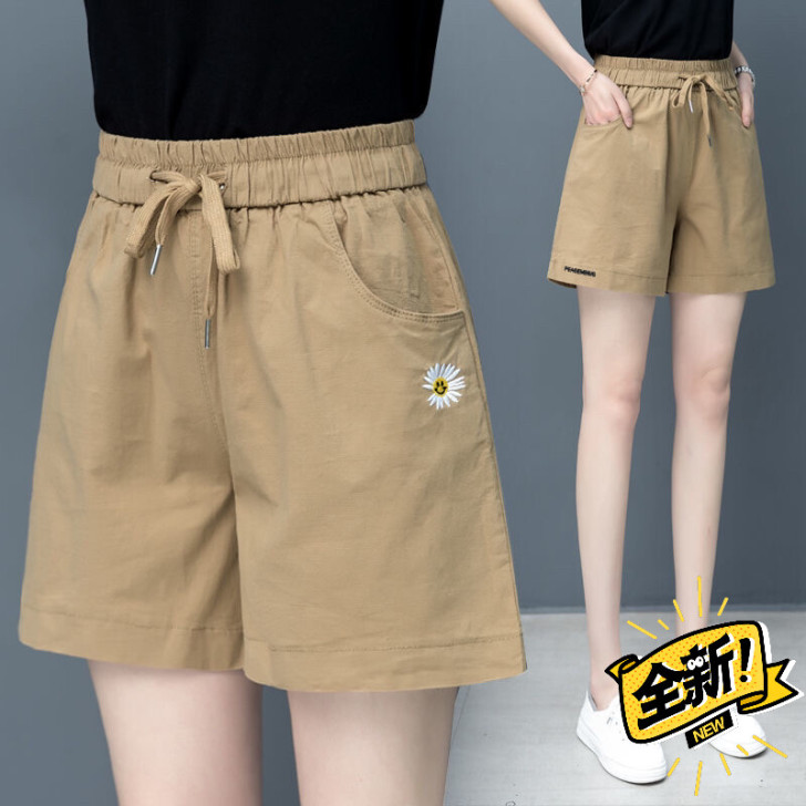 【特价】大码纯棉短裤女夏季宽松高腰韩版学生...