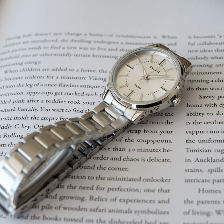 卡西欧Casio正品女表石英指针 简约钢带...