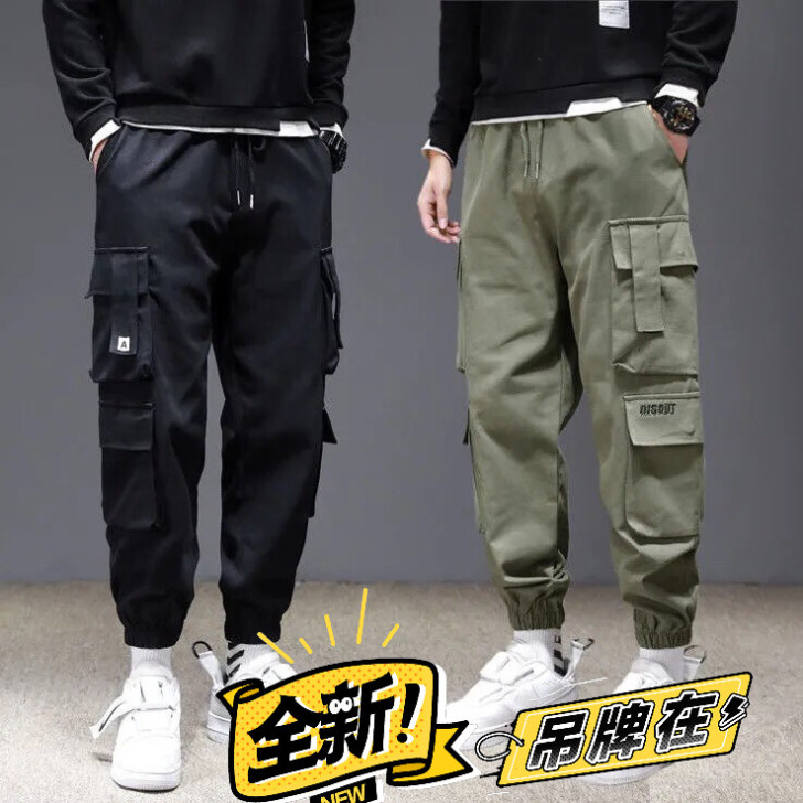春秋纯棉耐磨宽松工装裤男春秋男装潮牌百搭潮...