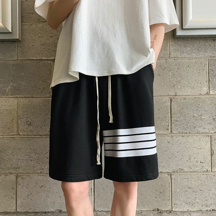 短裤男潮流休闲运动裤夏季男裤子潮牌ins五...