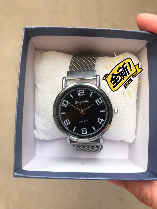 简约休闲清晰大数字中老年人用手表石英防水电...