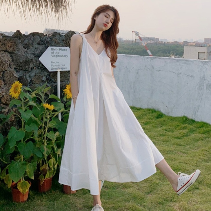 2021年新款海边度假沙滩温柔气质超仙女森...