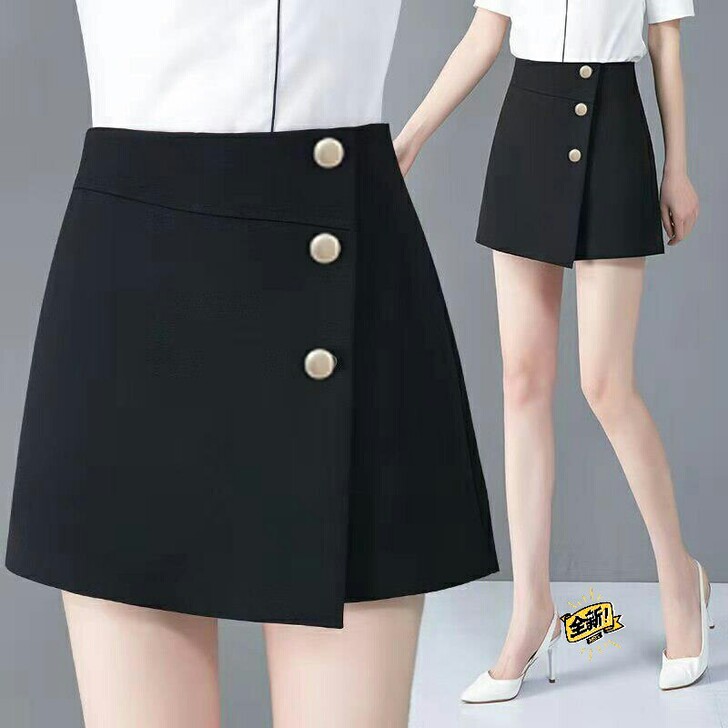 高腰短裤女春夏裤裙百搭黑色休闲西装短裤阔腿...