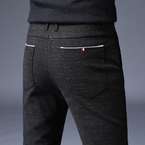 春夏季格子休闲裤男薄款直筒宽松裤子男修身商...