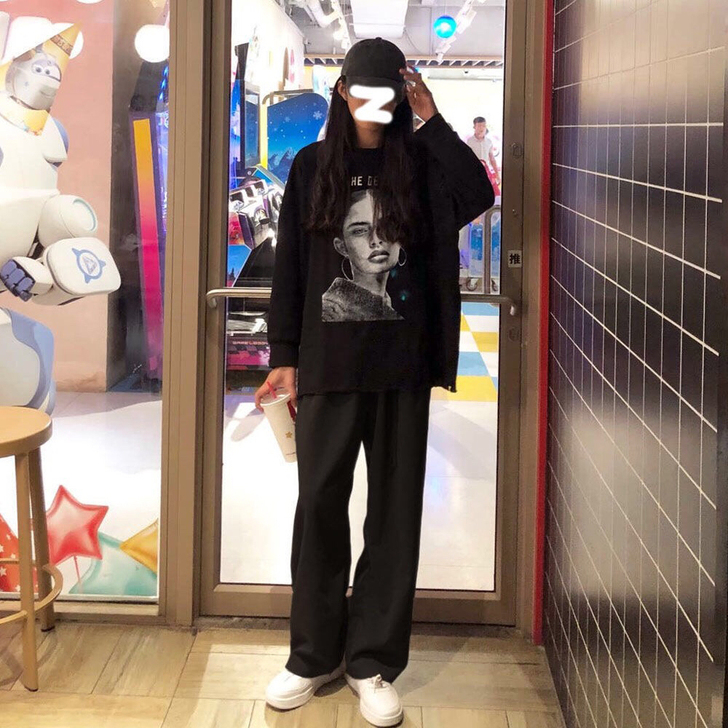 裤子女宽松显瘦阔腿裤学生黑色裤子春夏拖地裤...