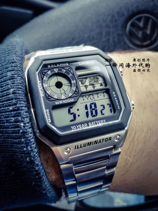 【电池用十年】ins复古多功能运动防水手表...