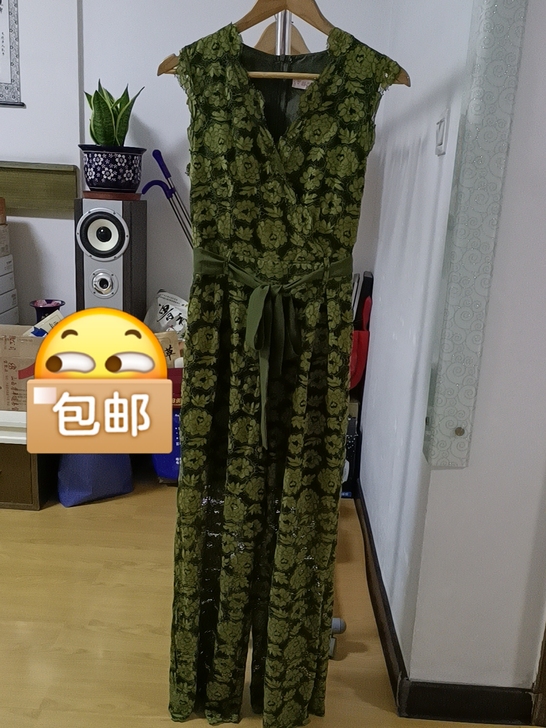 韩版 绿色 蕾丝 连体裤 M码