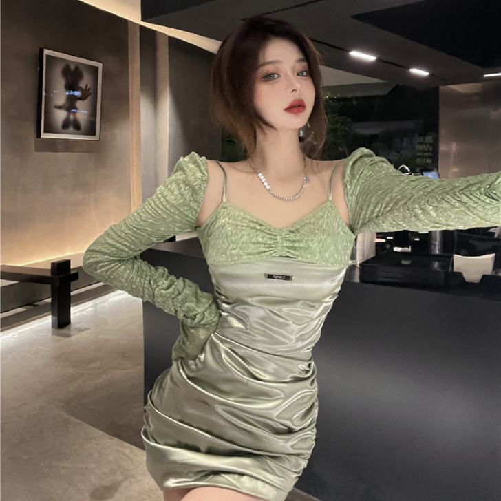 蕾丝显瘦吊带包臀连衣裙女夏季小个子轻熟新款...