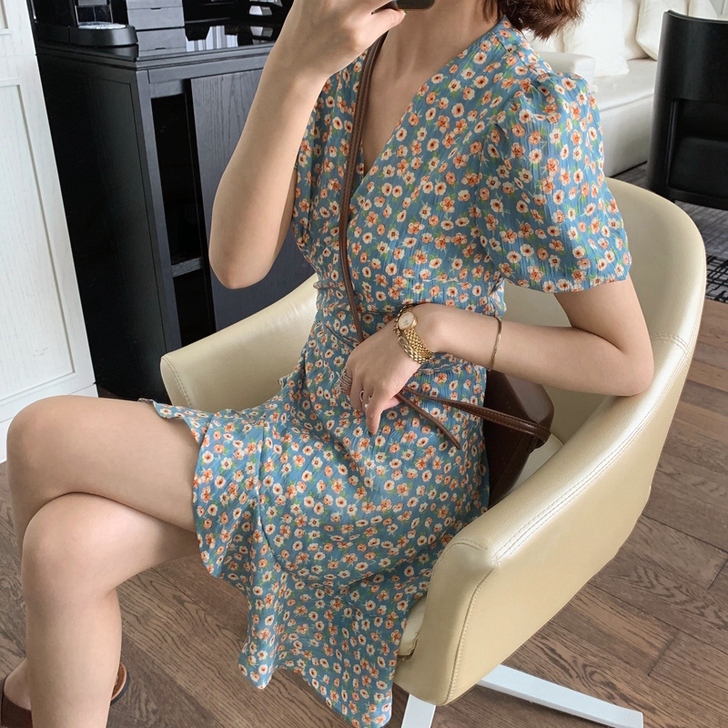 小个子桔梗约会气质法式小众甜美初恋超仙女森...