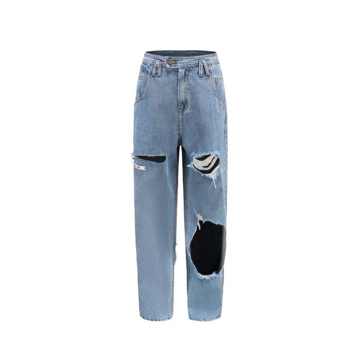 24ans破洞设计款牛仔裤衣服全套出！