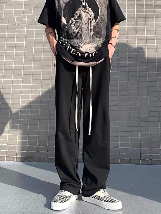 坠感堆脚fog抽绳卫裤长裤夏季纯色垂感休闲...