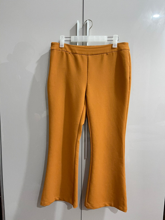 爱马仕橙色休闲微喇叭裤时尚休闲韩版时尚大码...