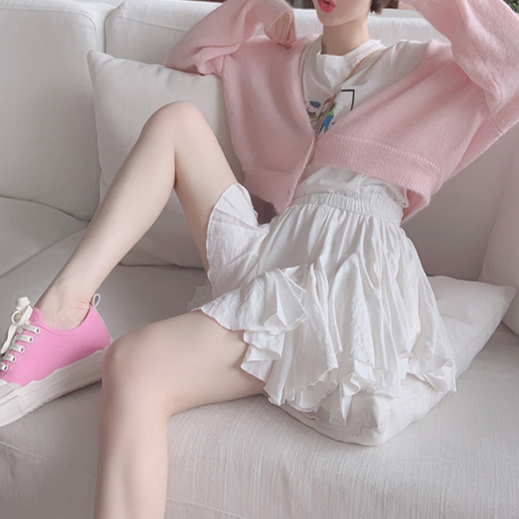 韩版时尚半身裙女春2019新款a字高腰百褶...