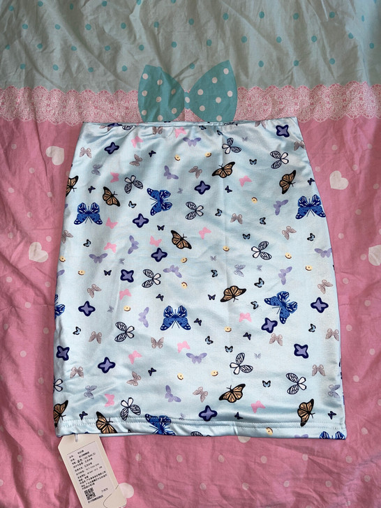 夏季蝴蝶印花包臀加厚不透质量很好包臀裙