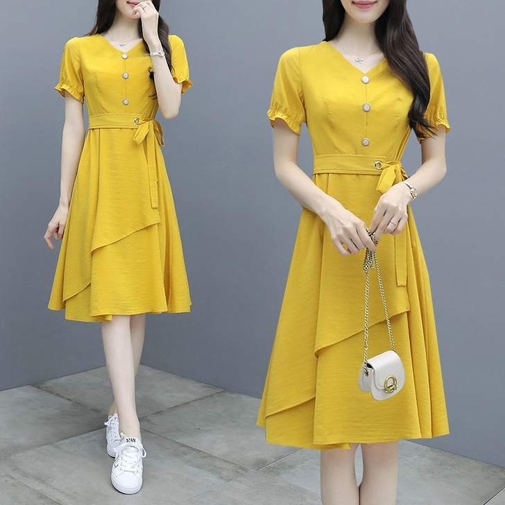 夏季新款法式连衣裙女甜美仙女超仙森系收腰小...