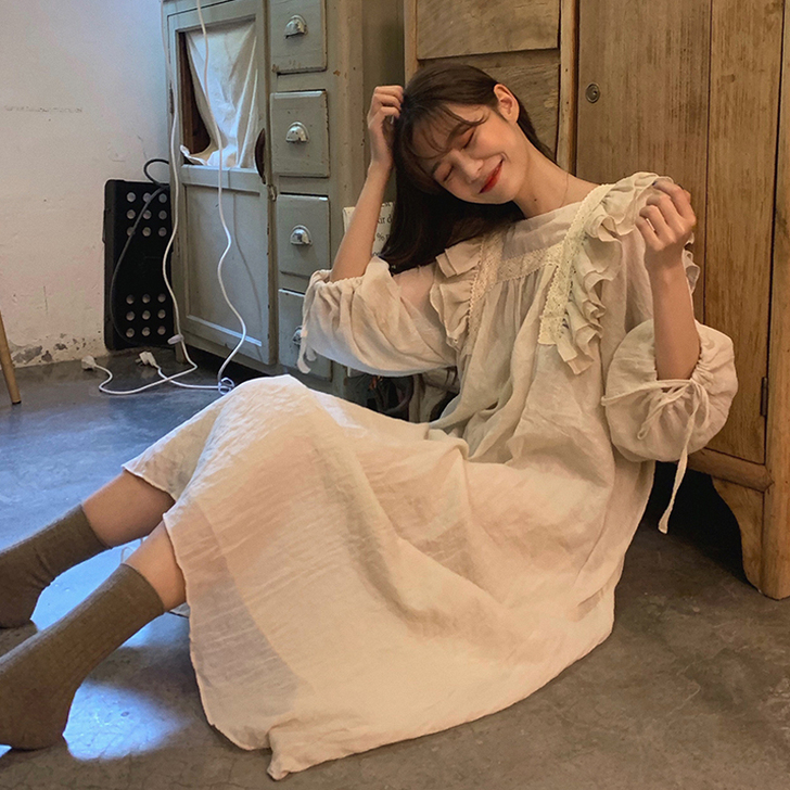 秋冬2020款裙子复古仙女裙长款超仙森系过...