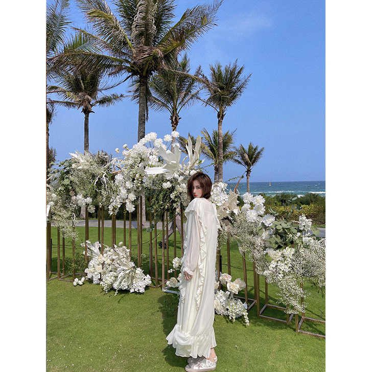 法式甜美初恋裙子仙女连衣裙女夏荷叶边超仙气...