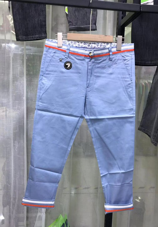 男士断码处理贴身八分短裤蓝休闲